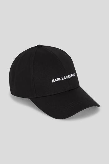 Bavlnená šiltovka Karl Lagerfeld čierna farba, s nášivkou, A3W33023