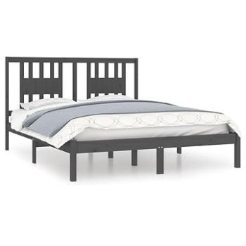 Rám postele sivý masívne drevo 150 × 200 cm King Size, 3104070
