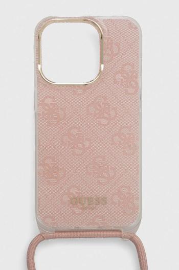 Puzdro na mobil Guess iPhone 15 Pro 6.1" ružová farba