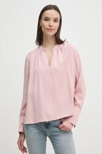 Blúzka Tommy Hilfiger dámska, ružová farba, jednofarebná, WW0WW44049