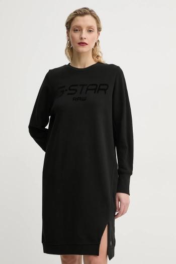 Bavlnené šaty G-Star čierna farba, mini, oversize, D25038-D589