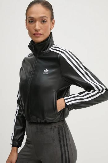 Bunda adidas Originals Firebird dámska, čierna farba, prechodná, IY7273