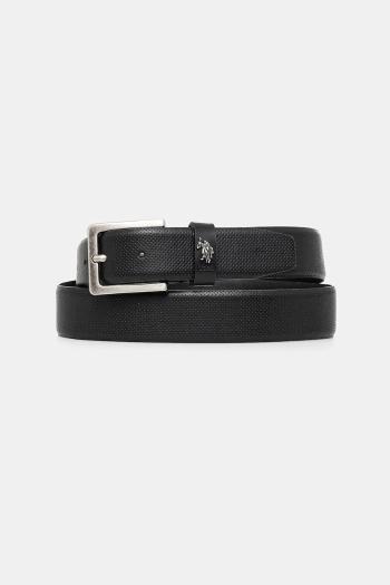 Kožený opasok U.S. Polo Assn. Michigan pánsky, čierna farba, WIUQH2570MHA