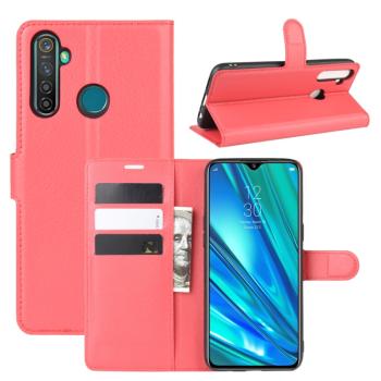 LITCHI Peňaženkový kryt Realme 5 Pro červený