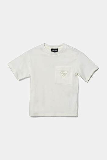 Detské tričko Emporio Armani biela farba, s nášivkou, EB000230 AF13450