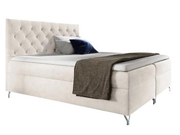 KONDELA Guliette 160 boxspringová manželská posteľ biela (Velvet)