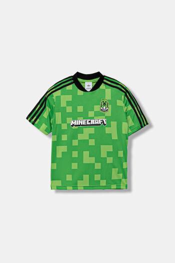 Detské tričko adidas Originals MINECRAFT zelená farba, vzorované, KD9839