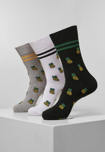 Mr. Tee Recycled Yarn Pineapple Socks 3-Pack white/heather grey/black - 35–38