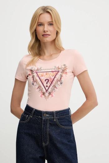 Tričko Guess dámske, ružová farba, W5YI08 J1314
