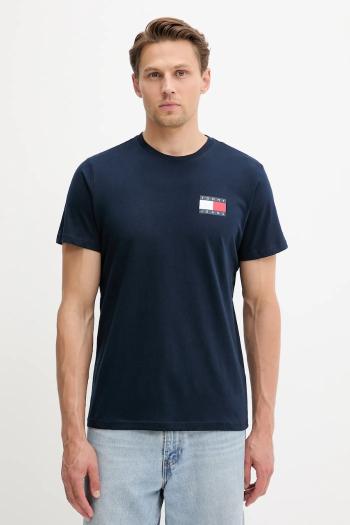 Bavlnené tričko Tommy Jeans pánske, béžová farba, s potlačou, DM0DM20740