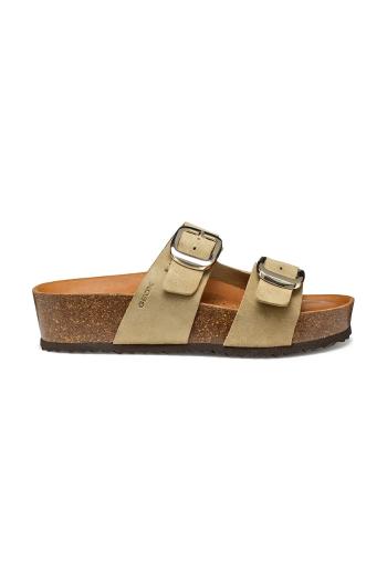 Semišové šľapky Geox D BRIONIA H dámske, hnedá farba, D551DA 00022 C6738