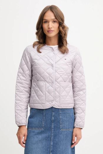 Bunda Tommy Hilfiger fialová farba, prechodná, WW0WW47290