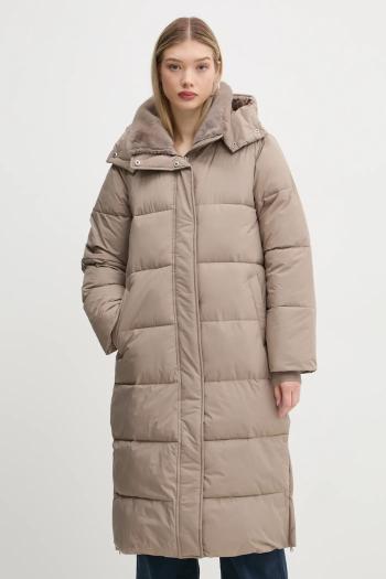 Bunda Abercrombie & Fitch dámska, béžová farba, zimná, KI144-4256