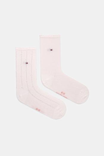 Ponožky Tommy Hilfiger 2-pak dámske, ružová farba, 701232610