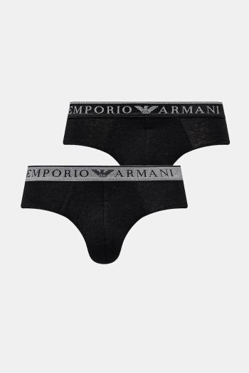 Slipy Emporio Armani Underwear 2-pak čierna farba, EM000251 AF10776