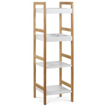 Regál Autronic 30x100 cm biely bambus DR-013-4