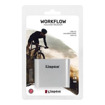 Kingston čítačka pamäťových kariet USB (3.2), Workflow Dual-Slot microSDHC/SDXC UHS-II, micro SD, externý, striebra