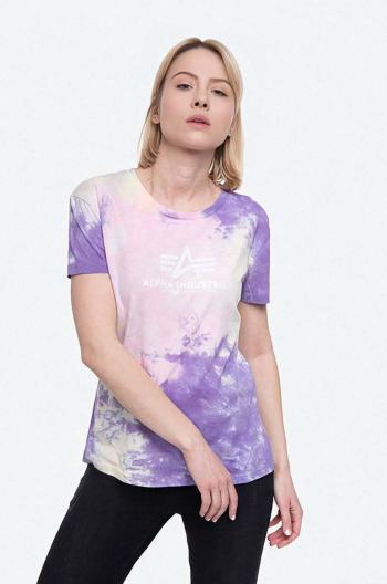 Bavlnené tričko Alpha Industries Basic Tee Batik Wmn dámske, ružová farba