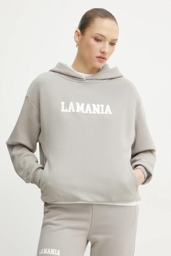 Mikina La Mania dámska, béžová farba, s kapucňou, s potlačou, YOUNG