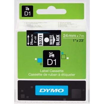 Dymo D1 53721, S0721010 , 24mm x 7m biela tlač / čierný podklad, originálna páska