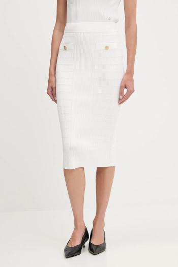 Sukňa Guess EVANGELINE biela farba, midi, puzdrová, W5YD66 Z0130