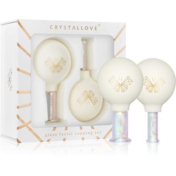 Crystallove Glass Facial Cupping Set súprava masážnych pomôcok na tvár, krk a dekolt 2 ks