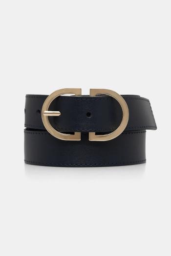 Kožený opasok Tommy Hilfiger tmavomodrá farba, AW0AW17972