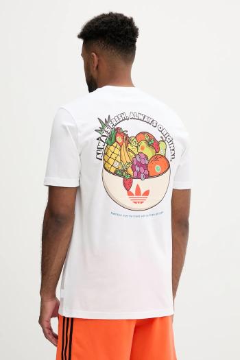 Bavlnené tričko adidas Originals Graphic Lo Ss T pánske, biela farba, vzorované, JW2975