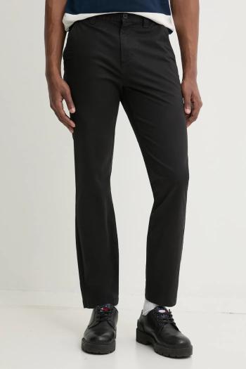 Nohavice Tommy Jeans pánske, čierna farba, priliehavé, DM0DM20282