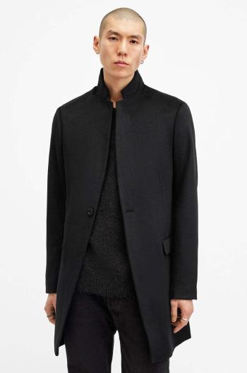 Kabát s prímesou vlny AllSaints HARGROVE COAT čierna farba, prechodný, M038OB