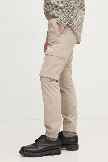 Nohavice Calvin Klein Jeans pánske, šedá farba, priliehavé, J30J327614