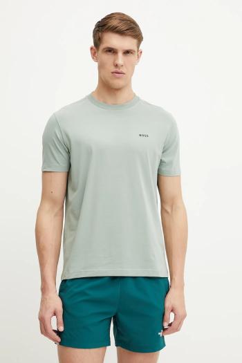 Tričko BOSS Green pánske, zelená farba, s potlačou, 50506373