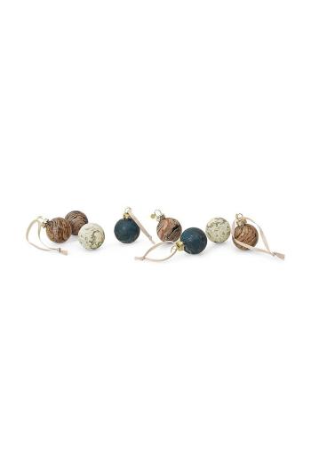 Sada vianočných ozdôb ferm LIVING Marble Baubles S 8-pak