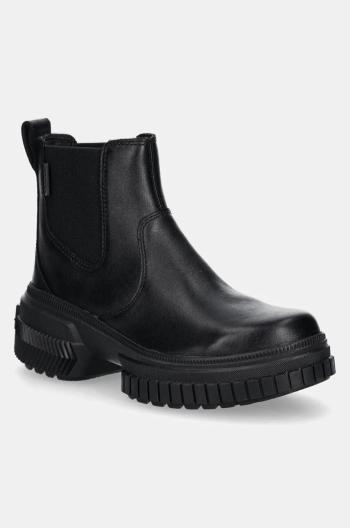 Kožené topánky chelsea Sorel ONA AVE CHELSEA BOOT WP dámske, čierna farba, na platforme, 2102161010