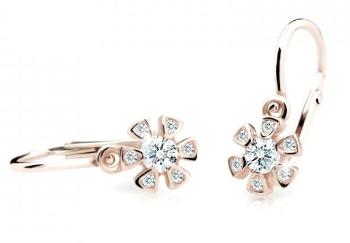 Cutie Jewellery Detské náušnice z ružového zlata C2156-10-X-4 biela