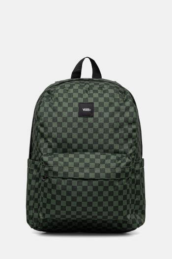 Ruksak Vans Old Skool Grom Check zelená farba, veľký, vzorovaný, VN000J3KEN61