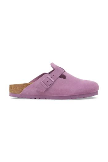 Semišové šľapky Birkenstock Boston ružová farba, 1030681
