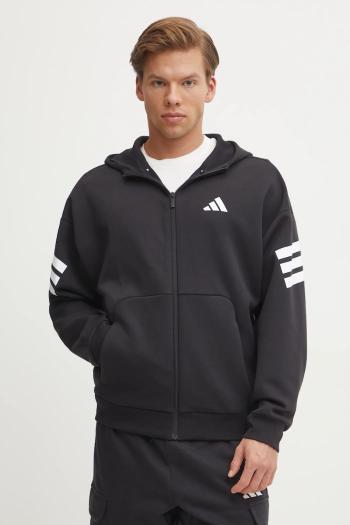 Mikina adidas Future Icons pánska, čierna farba, s kapucňou, s potlačou, JD4827