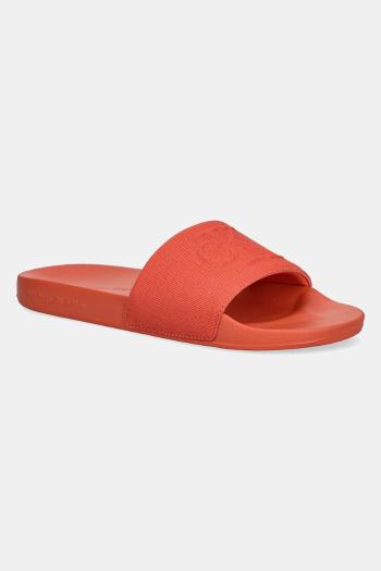 Šľapky Calvin Klein Jeans SLIDE HF MONO CV oranžová farba, YM0YM01282