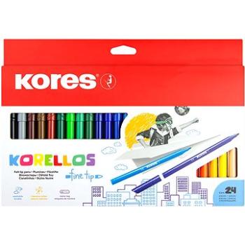 KORES KORELLO detské, tenký hrot, 24 farieb (29014)