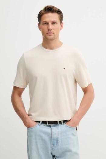 Bavlnené tričko Tommy Hilfiger pánske, béžová farba, jednofarebné, MW0MW39995