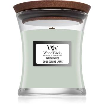 Woodwick Warm Wool vonná sviečka s dreveným knotom 85 g