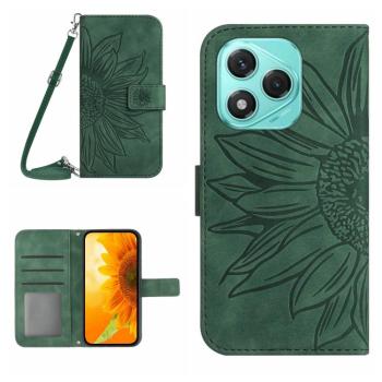 ART SUNFLOWER Peňaženkový obal so šnúrkou pre Honor 400 Lite zelený