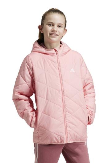 Detská bunda adidas J LT PADKT ružová farba, JF4344