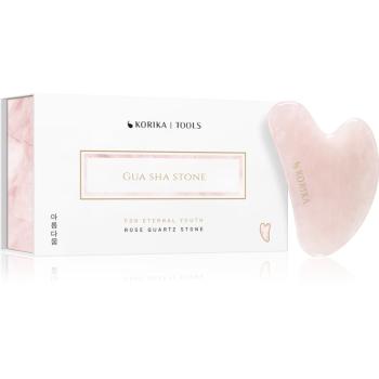 KORIKA Tools Gua Sha Rose Quartz Stone masážna pomôcka na tvár Gua Sha Quartz Pink 1 ks