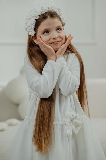 Dievčenské šaty Jamiks LISBETH biela farba, mini, áčkový strih, JZH094