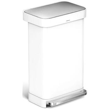 Simplehuman 45 l, pedálový, obdĺžnikový, biela oceľ (CW2027)