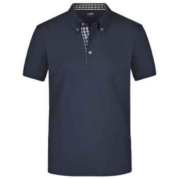 James & Nicholson Elegantná pánska polokošeľa JN964 - Tmavomodrá / tmavomodrá / biela | XL