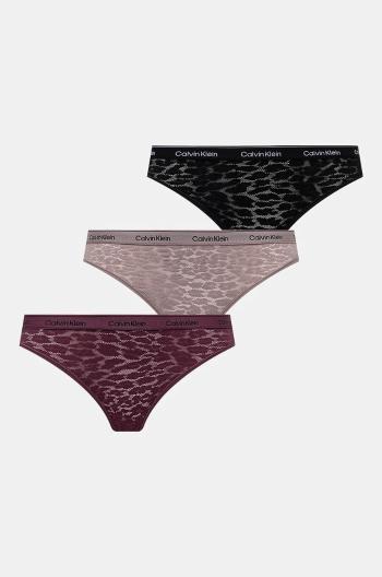 Nohavičky Calvin Klein Underwear 3-pak bordová farba, 000QD5069E