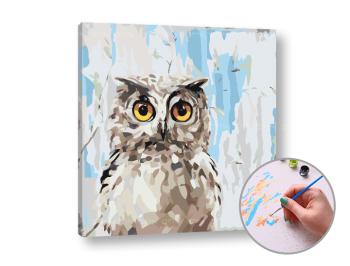 Maľovanie podľa čísel MUDRA Owl | low difficulty